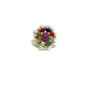 Stunning 14kt Navratan Ring: Elevate Your Style with This Exquisite Piece