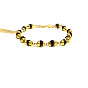 Stylish and Durable: 18kt Black Beat Nazariya Bracelet with Hallmark – Perfect for Any Occasion!