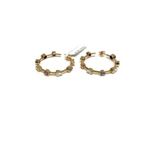 Sparkle with Glamour: 18kt Polki Tanzanite Hoops – Shine on with our Luxurious Gems!