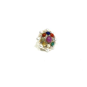 Stunning 14kt Navratan Ring: Elevate Your Style with This Exquisite Piece