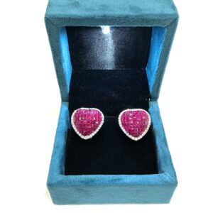 Stunning 14kt Heart Ruby Earrings – Elevate Your Style with These Dazzling Gems!