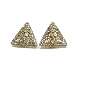 Dazzle in Style with 14kt Polki Diamond Studs – Exquisite Elegance at its Finest!